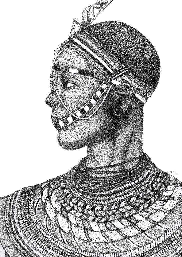 727x1024 African Warrior - African Warrior Sketch