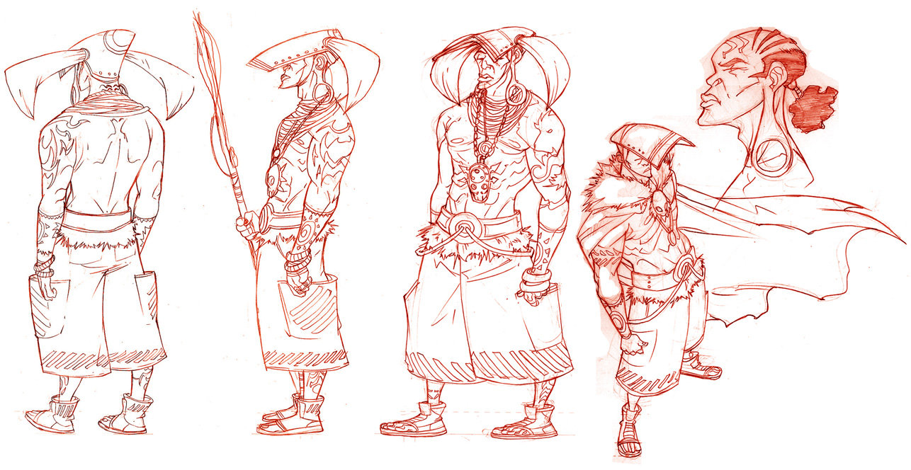 1286x664 African Warrior King By Greenestreet - African Warrior Sketch