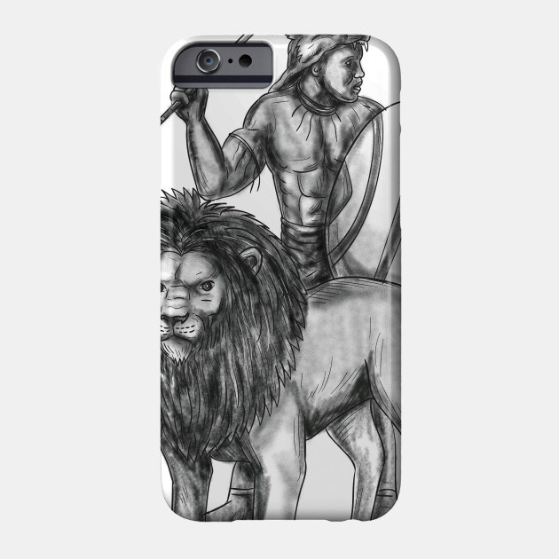 630x630 African Warrior Spear Lion Tattoo - African Warrior Sketch