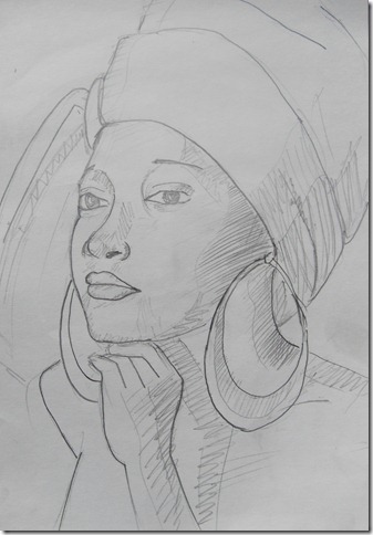 African Woman Sketch at PaintingValley.com | Explore collection of ...