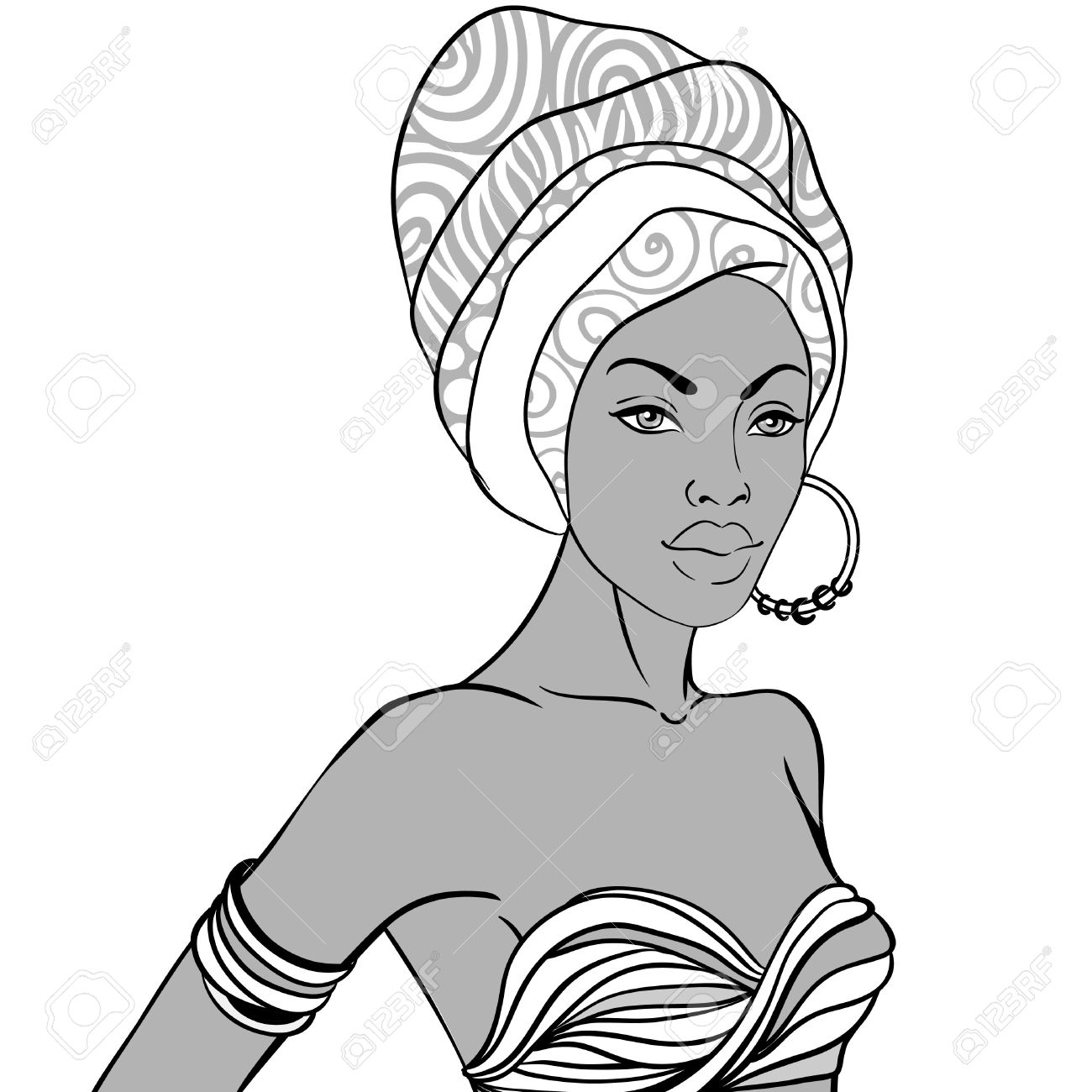 1300x1300 Africa Clipart Sketch ~ Frames ~ Illustrations ~ Hd Images ~ Photo - African Woman Sketch