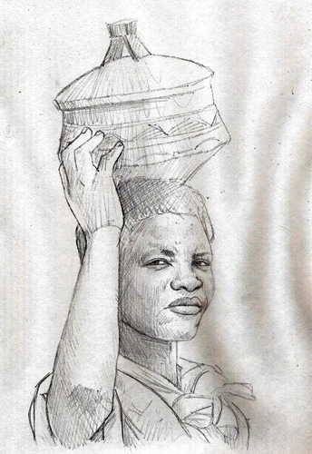 344x500 African Woman - African Woman Sketch