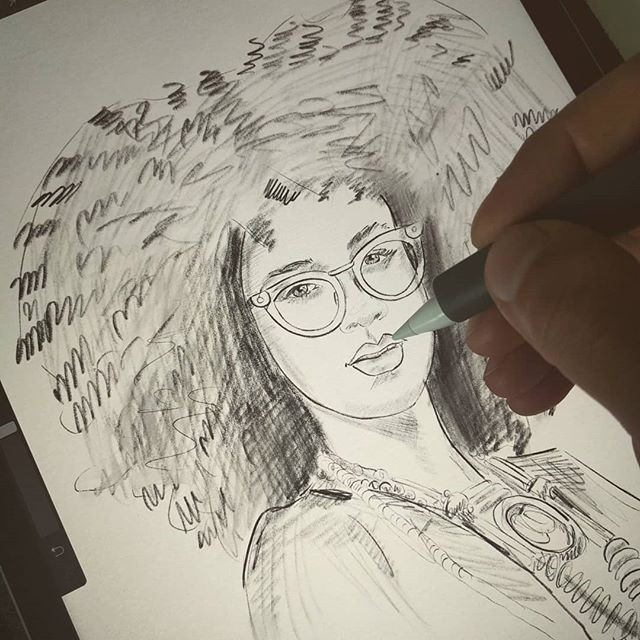 640x640 Sketching - Afro Hair Sketch