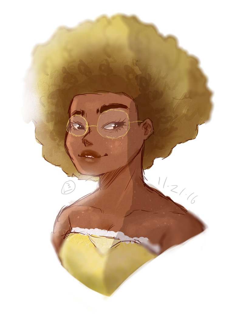 764x1045 Afro Sketch By Champion1012 - Afro Sketch