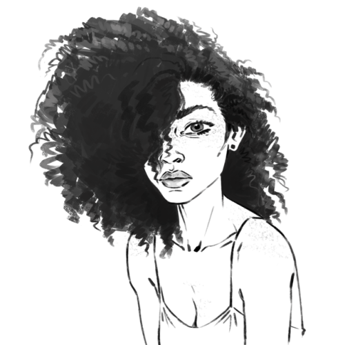 500x500 Afro Drawing Tumblr - Afro Sketch