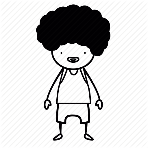 512x512 Afro, Basketball, Blackpower, Body, Boy, Full, Sketch Icon - Afro Sketch