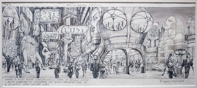 640x288 Rouge City Concept Sketch For A.i. Artificial Intelligence, Done - Ai Sketch