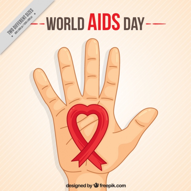 626x626 Background Hand Sketch With Red Ribbon Of World Aids Day Vector - Aids Sketch