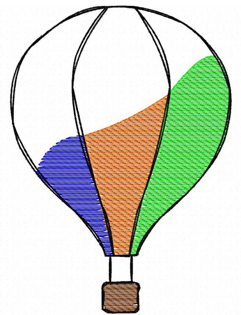 489x640 Hot Air Balloon Sketch Embroidery Design Jazzy Zebra Designs - Air Balloon Sketch