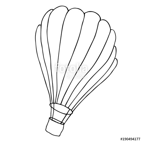 500x500 Hot Air Balloon With A Basket. Vector Sketch Illustration. Stock - Air Balloon Sketch