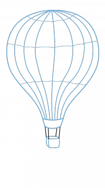 215x382 How To Draw Hot Air Balloon, Items, Easy Step By Step Drawing Tutorial - Air Balloon Sketch