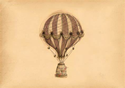 474x335 Antique Hot Air Balloon Sketch. Pin By Lorelei B On Le Balon - Air Balloon Sketch