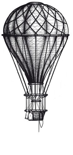 236x498 Vintage Air Balloon Drawn As Engraving Isolated On White - Air Balloon Sketch