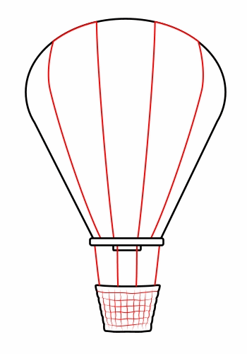 350x500 Drawing A Cartoon Balloon - Air Balloon Sketch