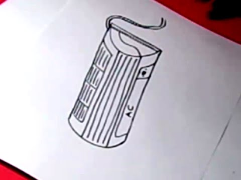 480x360 How To Air Condition Drawing For Kids Step By Step - Air Conditioner Sketch