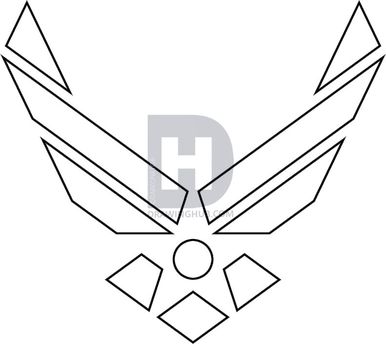 791x705 How To Draw The Air Force Symbol, Step By Step, Drawing Guide, By - Air Force Sketch
