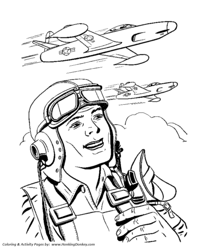 670x820 Memorial Day Coloring Pages - Air Force Sketch