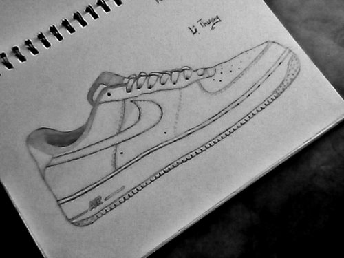 500x375 Nike Air Force 1 Shared By On We Heart It - Air Force Sketch