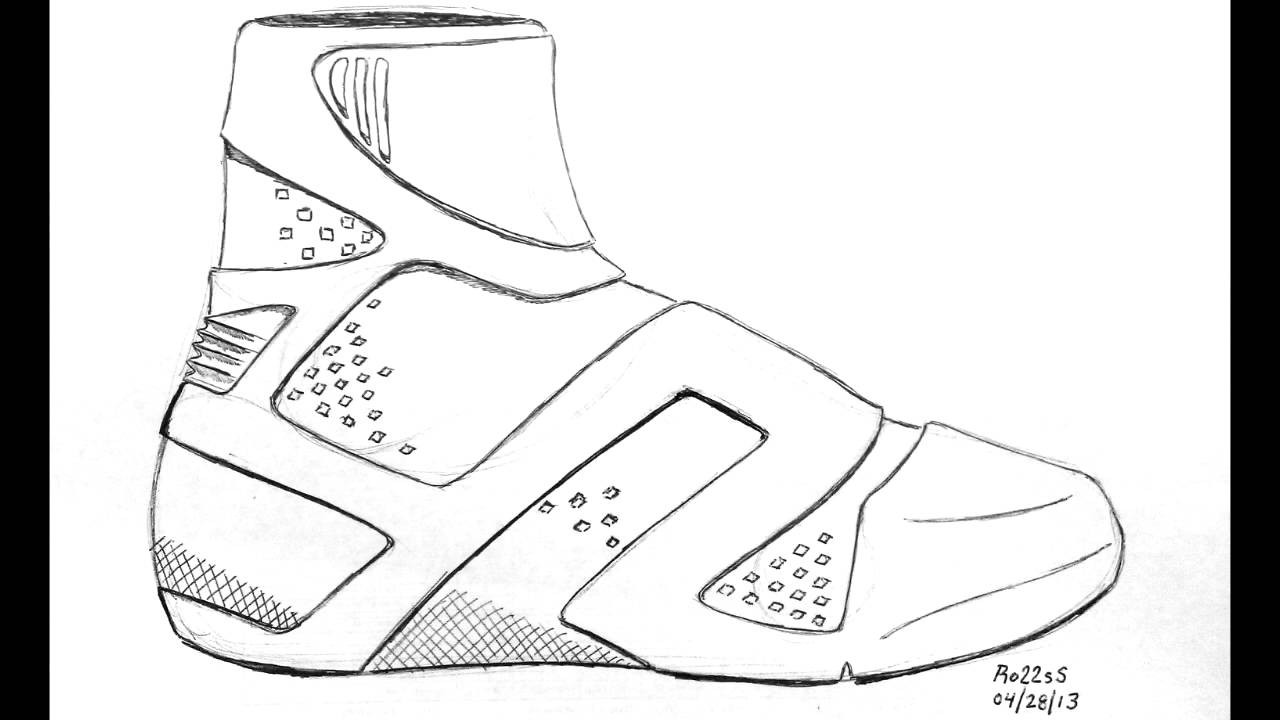 1280x720 Black And White Sketch Of Jordans Model Aviation - Air Jordan 11 Sketch