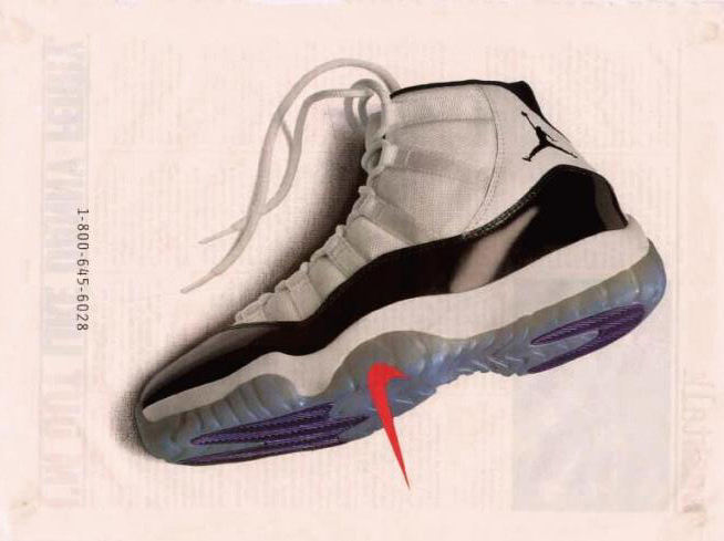 654x489 Vintage Air Jordan 11 Ad - Air Jordan 11 Sketch