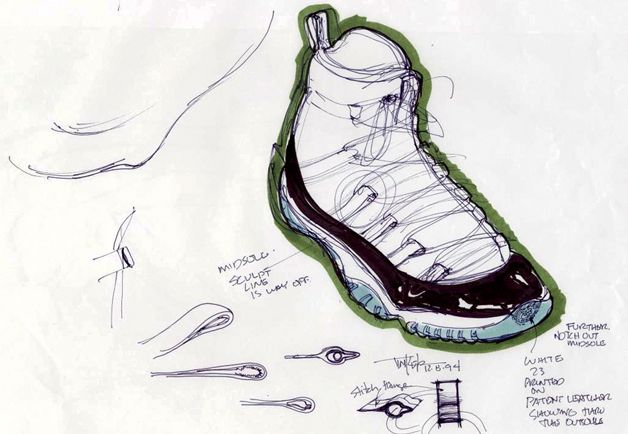 628x434 What You Can Learn From The Michael Jordan Of Designing Jordans - Air Jordan 11 Sketch