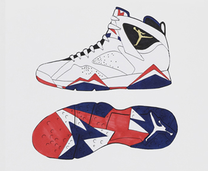 670x551 Tinker Hatfield Air Jordan 7 Olympic Sketches - Air Jordan Sketch