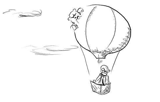 550x350 Conan Vs Bear Hot Air Balloon (Metaly Fled!) - Air Sketch