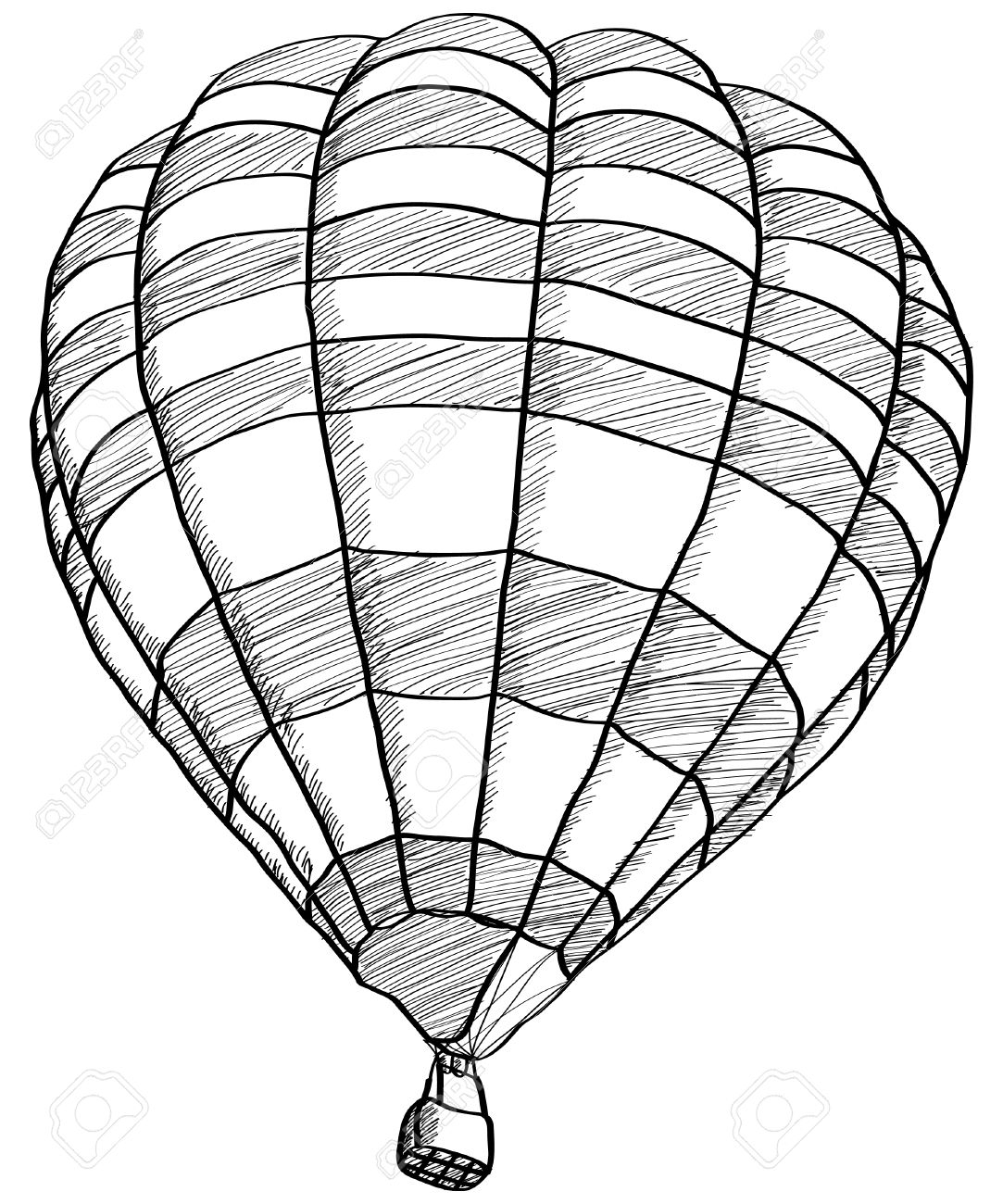 1083x1300 Hot Air Balloon Clipart Sketch - Air Sketch