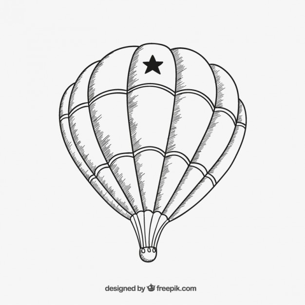 626x626 Air Balloon Sketch Vector Free Download - Air Sketch