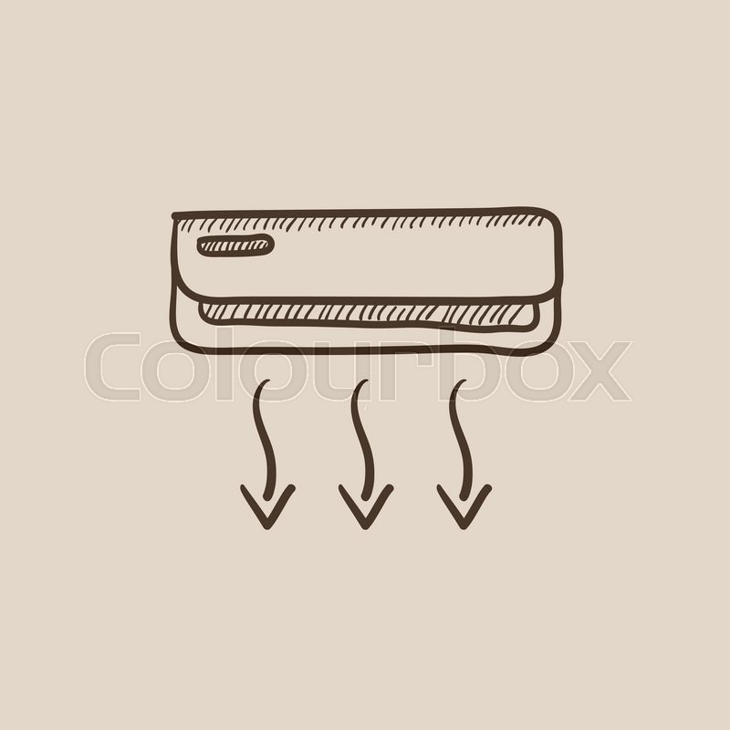 800x800 Air Conditioner Sketch Icon For Web, Mobile And Infographics. Hand - Air Sketch