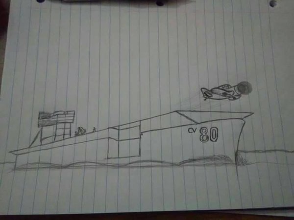 600x450 Aircraft Carrier Sketch By Echolisoppai - Aircraft Carrier Sketch