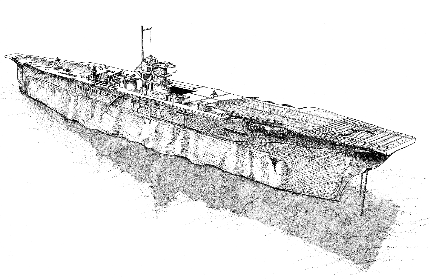 1440x938 Filecarrier Saratoga Diver Sketch.png - Aircraft Carrier Sketch