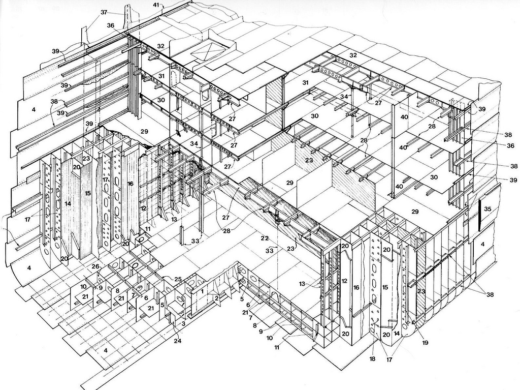 1024x767 Midships Section Of A World War Ii Aircraft Carrier - Aircraft Carrier Sketch