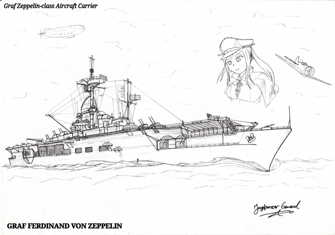 1067x749 Aircraft Carrier Graf Zeppelin By Stubbornemil - Aircraft Carrier Sketch