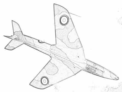 499x377 Hawker Hunter Digital Art - Aircraft Pencil Sketch