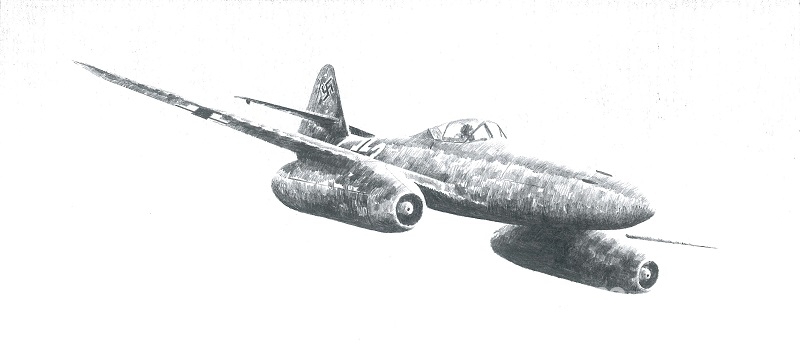 800x346 Stormbird Original Pencil Drawing - Aircraft Pencil Sketch