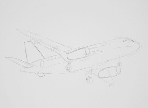 500x365 Airplane Drawings. A Quick Sketch Guide. - Aircraft Pencil Sketch