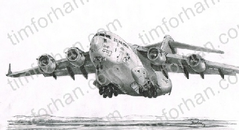 479x260 C 17 Globemaster - Aircraft Pencil Sketch