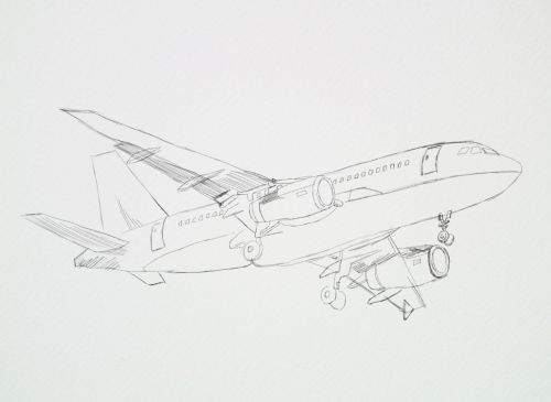 500x365 Airplane Drawings. A Quick Sketch Guide. - Aircraft Sketch