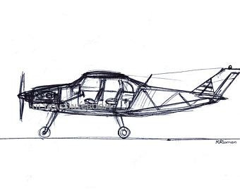 340x270 Airplane Sketch Etsy - Aircraft Sketch