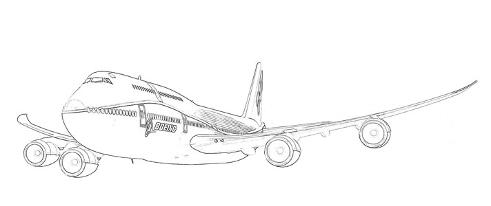 712x300 Airplane Transportation Sketch - Airplane Sketch