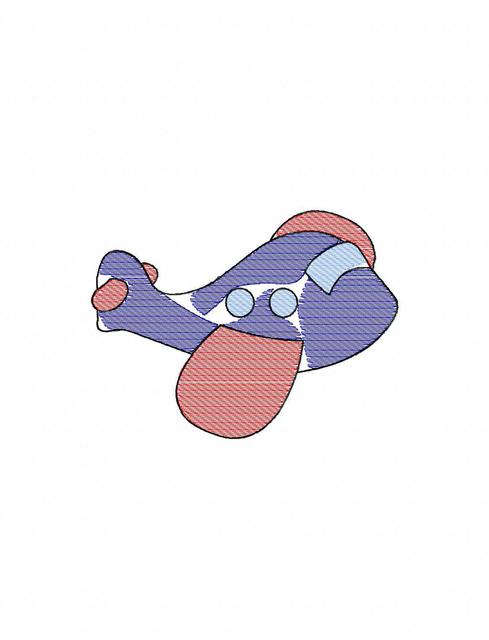 489x640 Airplane Sketch Embroidery Design - Airplane Sketch