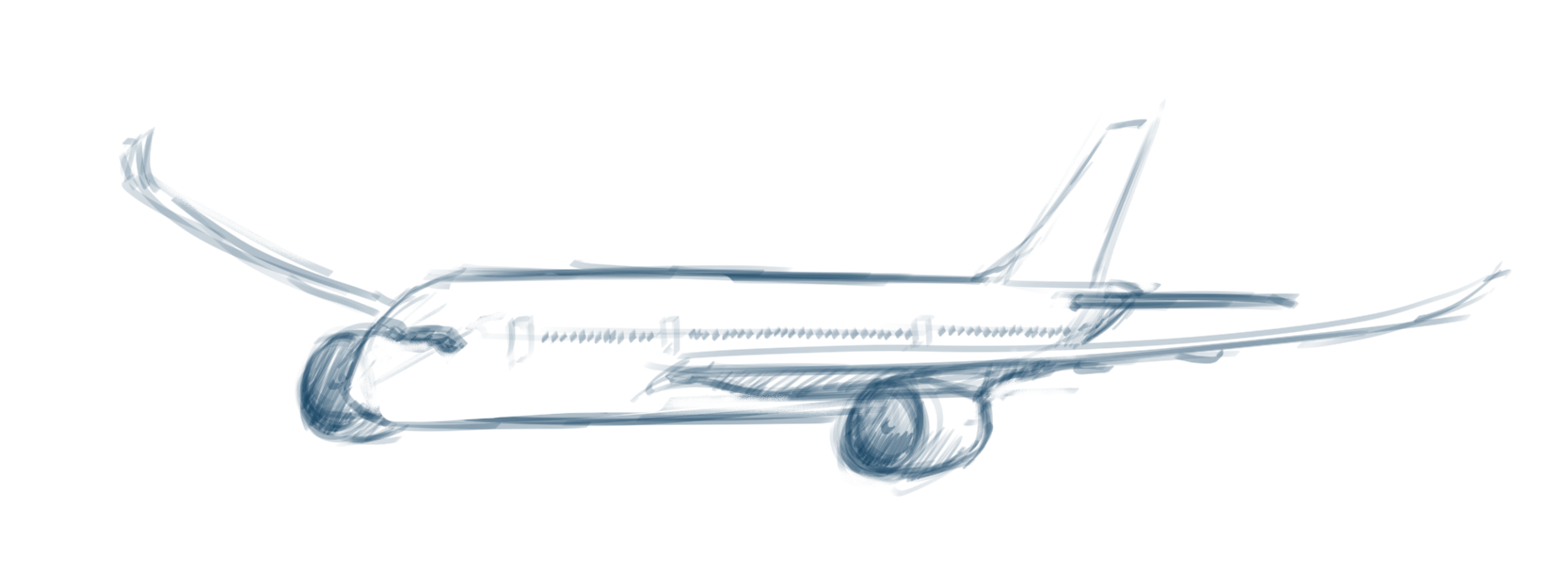 1666x622 August 31st - Airplane Sketch