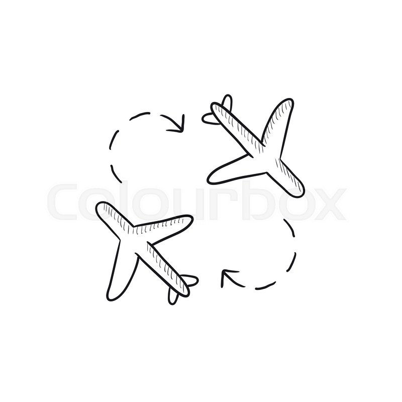 800x800 Airplanes Vector Sketch Icon Isolated On Background. Hand Drawn - Airplane Sketch Images