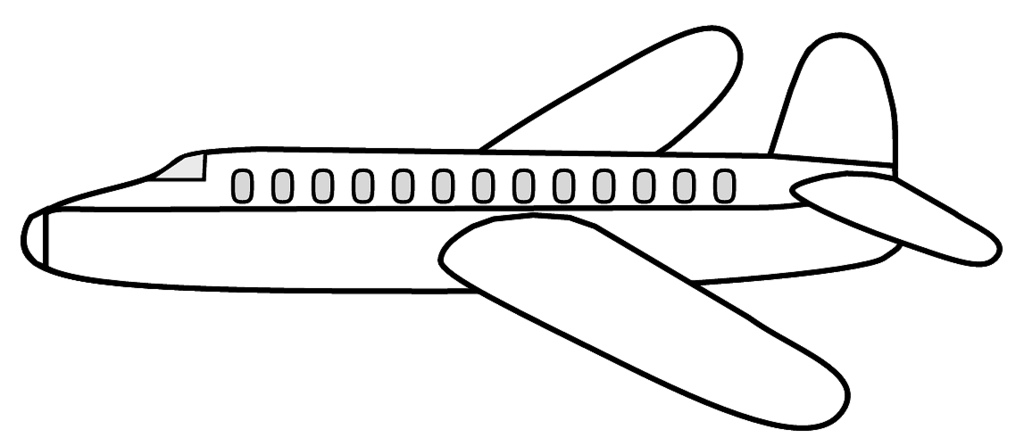 1024x446 Airplane Clipart Sketch, Ex Lge 19 Cm Long, To Color - Airplane Sketch Images