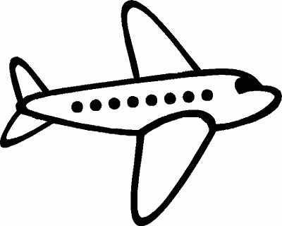 400x320 Airplane Line Drawing - Airplane Sketch Simple