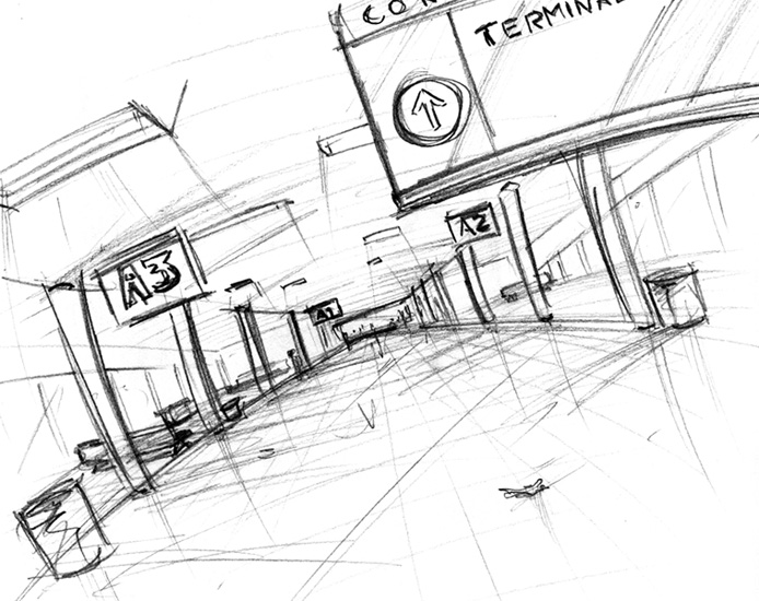 694x550 Layover Sketch - Airport Sketch