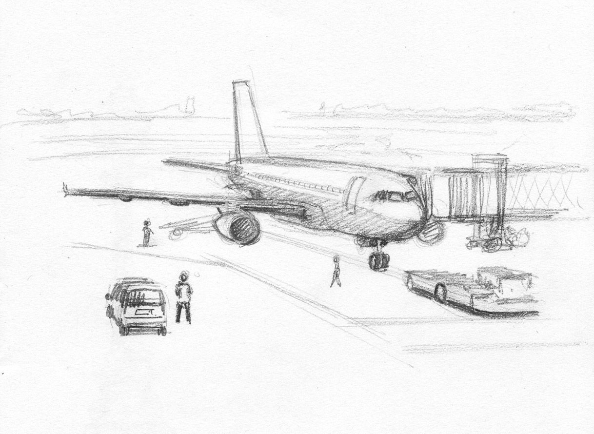 Airport Sketch at PaintingValley.com | Explore collection of Airport Sketch