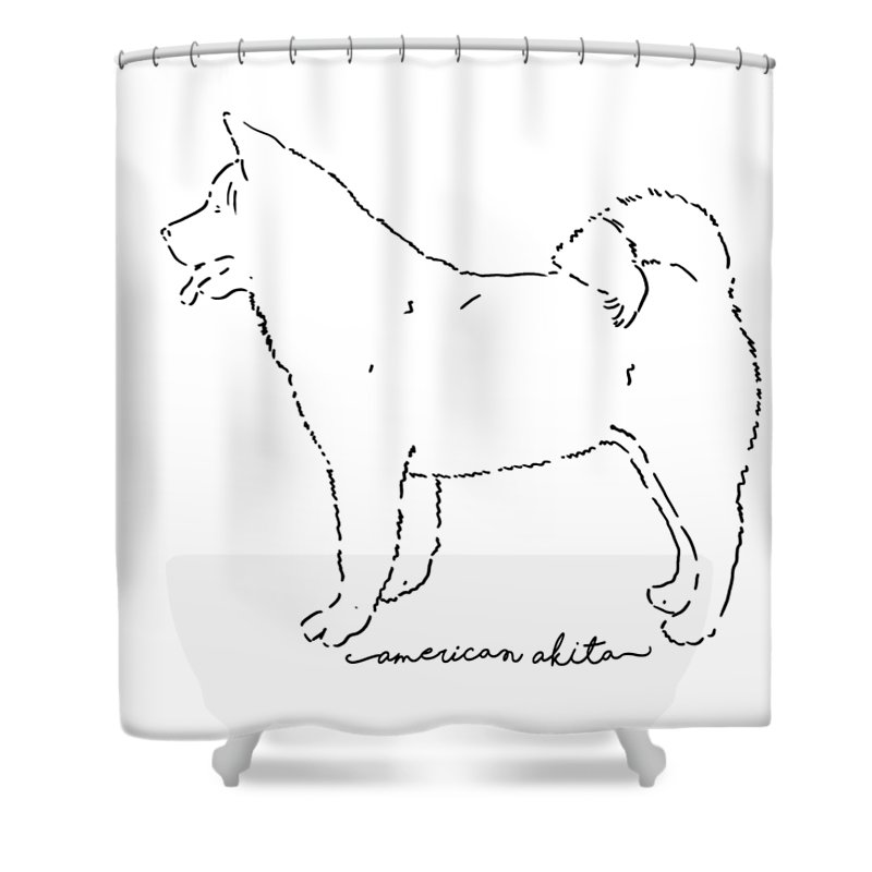 800x800 American Akita Sketch Shower Curtain For Sale By Pablo Romero - Akita Sketch