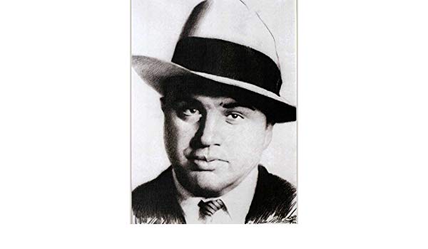 600x350 Al Capone Sketch Portrait, Charcoal Graphite Pencil - Al Capone Sketch